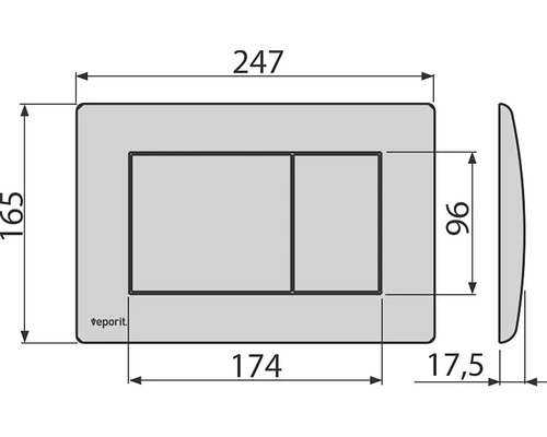 Desen tehnic al unui panou de operare cu dimensiuni