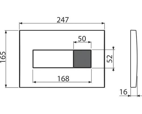 Desen tehnic al unui panou de operare cu dimensiuni