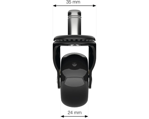 Rotiță de scaun cu dimensiunile de 35 milimetri pe 24 milimetri