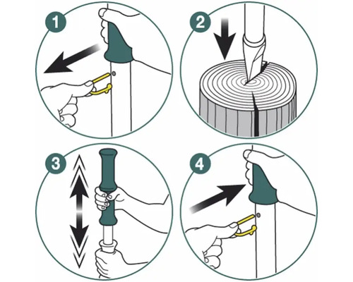 Instrucțiuni ilustrate pentru utilizarea unui despicător de lemne