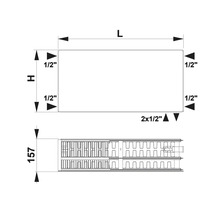 Desen tehnic al unui radiator cu dimensiuni