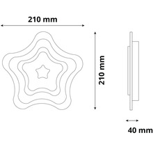 Aplică perete interior cu LED integrat Avide Sheron 25W 2218 lumeni, formă stea