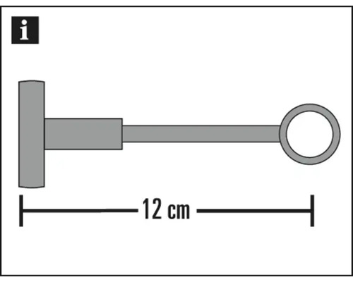 Schema unui suport de galerie cu dimensiunile de doisprezece centimetri.