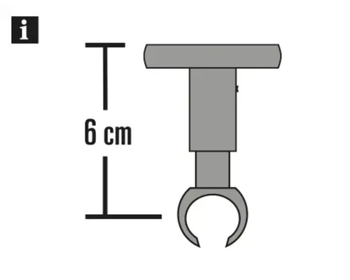 Desen tehnic al unui suport cu o lungime de 6 cm