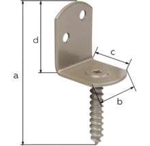 Conector unghiular cu șurub și dimensiuni