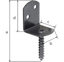 Conector unghiular cu șurub și indicații de măsurare