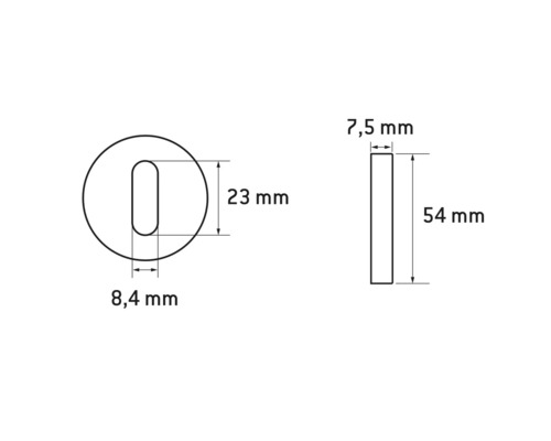 Desen tehnic al unui feronerie de ușă cu dimensiuni