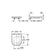 Capac WC cu închidere lentă GROHE Euro Keramik duroplast alb 44,4x37,2 cm