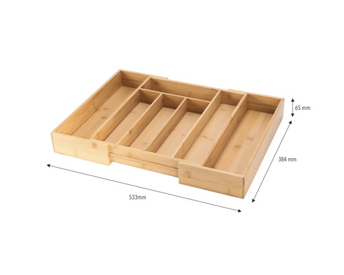 Cutie pentru tacâmuri din bambus cu dimensiuni