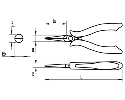 Desen tehnic al unui clește cu dimensiuni