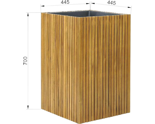 Ghiveci flori FloraSelf tip riflaj 44,5x70 cm lemn | HORNBACH