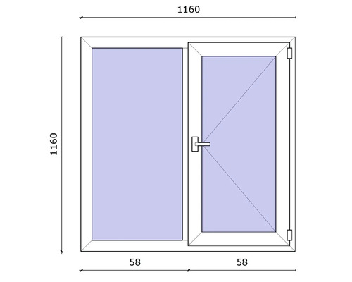 Desen tehnic al unei ferestre cu dimensiuni