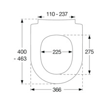 Capac WC cu închidere lentă PRESSALIT Sway D2 duroplast alb 41,3-45,3x36,6 cm