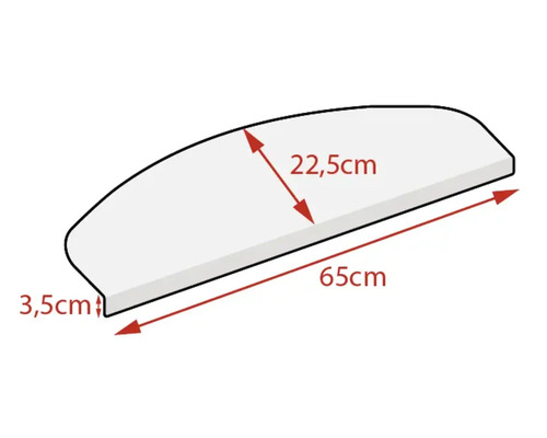 Capac cu dimensiunile de 65 cm lungime, 22,5 cm lățime și 3,5 cm înălțime