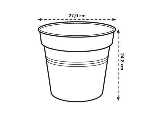 Imaginea unui ghiveci de flori cu dimensiunile de 27,0 cm lățime și 24,8 cm înălțime