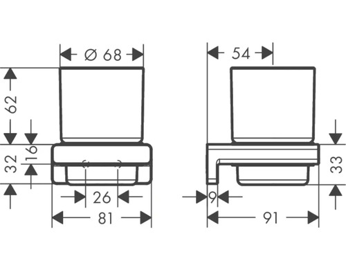Desen tehnic al unui suport de hârtie igienică cu dimensiuni
