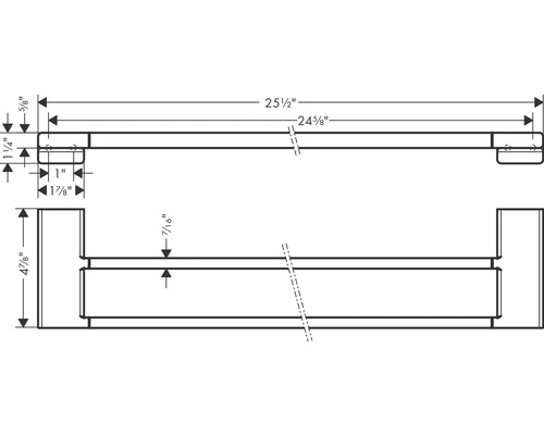 Desen tehnic al unui suport de prosop cu dimensiuni