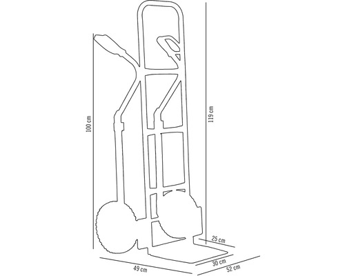 Dimensiunile unui cărucior de transport: 100 cm înălțime, 119 cm înălțime totală, 49 cm lățime, 52 cm adâncime, 30 cm lățimea cuvei, 25 cm adâncimea cuvei.