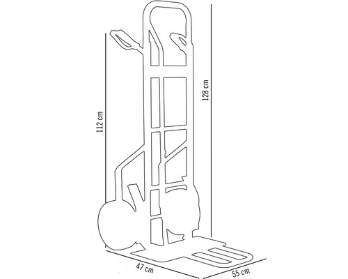 Dimensiunile unui cărucior: 128 cm înălțime, 47 cm lățime și 55 cm adâncime.