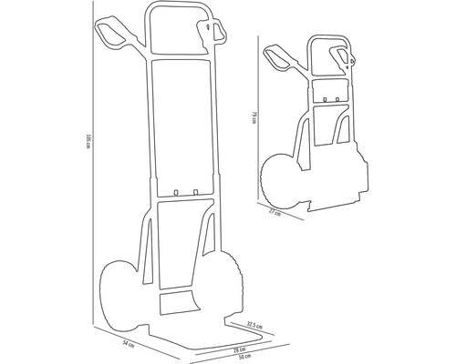 Dimensiunile unui cărucior de scări ca desen liniar