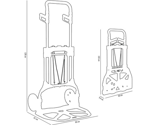 Dimensiunile unui cărucior de scări în detaliu