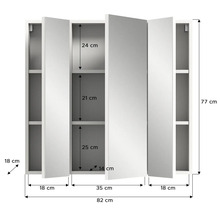 Imagine a unui dulap cu oglindă cu dimensiuni