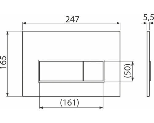 Clapetă de acționare veporit. SQUARE 2.04 negru mat