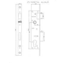 Desen tehnic al unei broaște aplicate cu dimensiuni