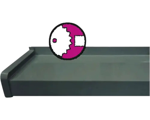 Glaf Bravo aluminiu exterior gri 22,5 cm (lungime configurabilă)