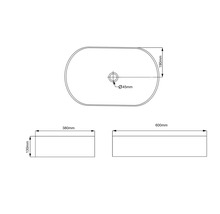 Desen tehnic al unei chiuvete de blat cu dimensiuni