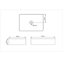 Desen tehnic al unei chiuvete de blat cu dimensiuni