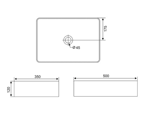 Desen tehnic chiuvetă cu dimensiuni