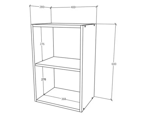 Desen tehnic al unui raft cu două compartimente și indicații de dimensiuni