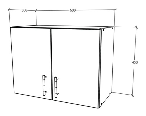 Dulap cu două uși, dimensiuni 600 x 300 x 450 milimetri