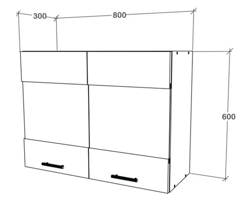 Desen al unui dulap de perete cu dimensiunile de 800 x 600 x 300 milimetri