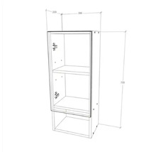 Schiță a unui dulap suspendat cu dimensiunile 720 x 300 x 220 milimetri