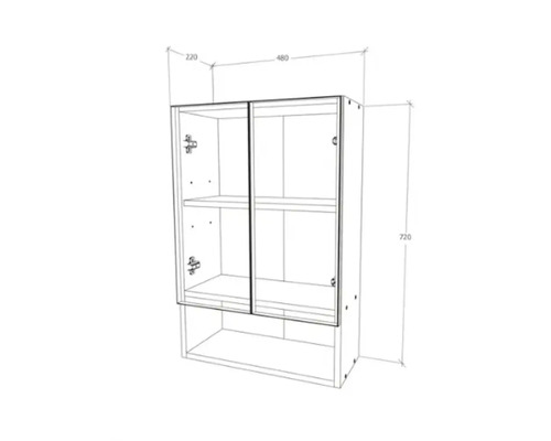 Imagine a unui dulap de baie cu dimensiuni.
