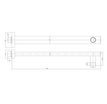 Suport bară duș fix AVITAL ARDA 34 cm 1/2" crom