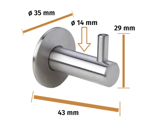 Cârlig de haine din oțel inoxidabil cu dimensiuni