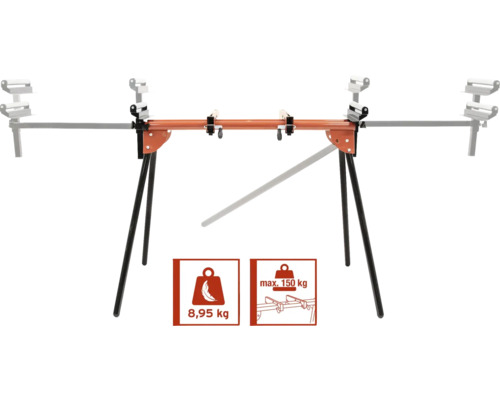 Cadru inferior banc de lucru cu o capacitate maximă de încărcare de 150 de kilograme și o greutate de 8,95 de kilograme.