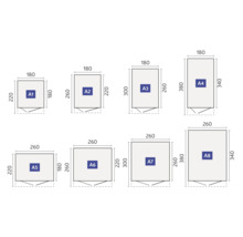 Diagramă cu diferite dimensiuni și mărimi