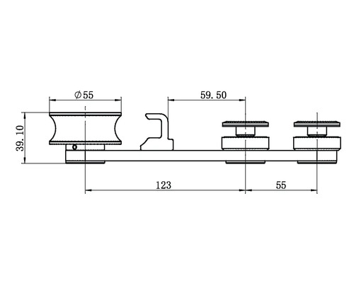 Desen tehnic al unui sistem de uși glisante cu dimensiuni