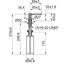 Desen tehnic cu dimensiunile unui dozator.