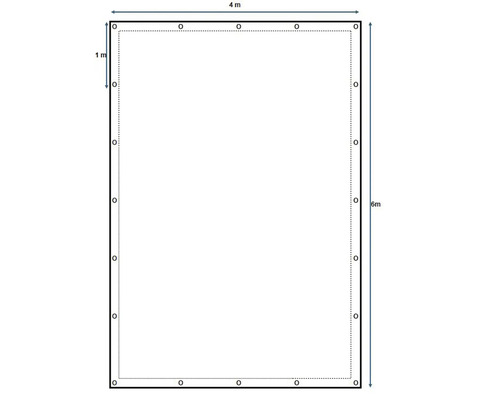 Diagrama unei fundații dreptunghiulare cu dimensiunile de patru metri pe șase metri