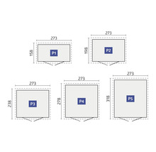 Planuri de diferite dimensiuni de case de grădină cu dimensiuni