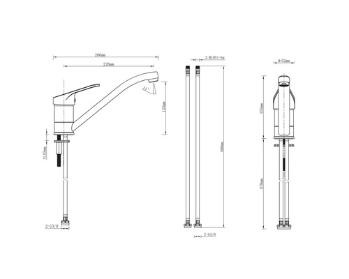 Desen tehnic al unei armături cu dimensiuni