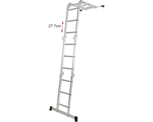 Scară multifuncțională din aluminiu cu o distanță între trepte de 27,7 cm