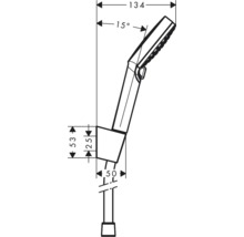 Desen tehnic al unui duș de mână cu dimensiuni