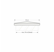 Desen tehnic al unui raft cu dimensiunile de 35 cm și 29 cm.