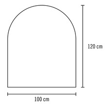 Schiță a unei arcade cu dimensiunile de 100 pe 120 centimetri